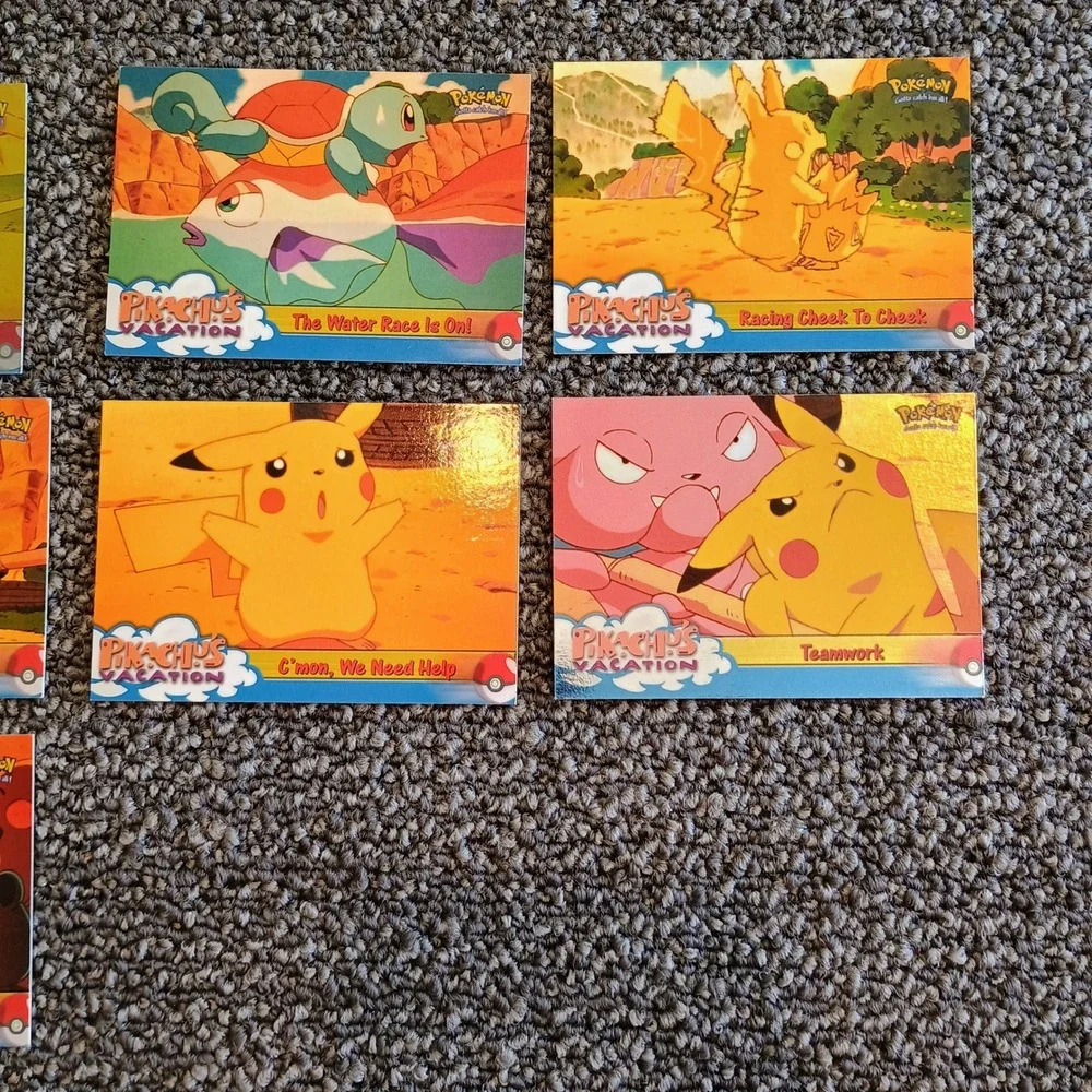 13pc Topps Pokemon Pikachus Vacation Movie Animation Edition Card Lot 1999 Blue - Picture 4 of 9